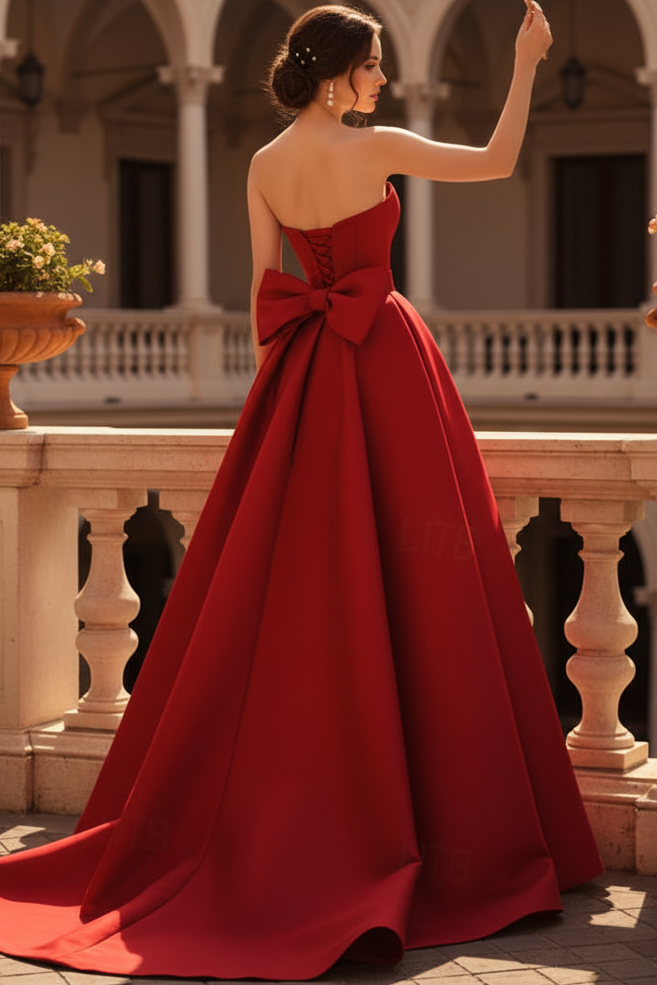 Sweetheart Sleeveless Satin Pleated Floor-Length A-Line Jumpsuit Evening Dress with Overskirt