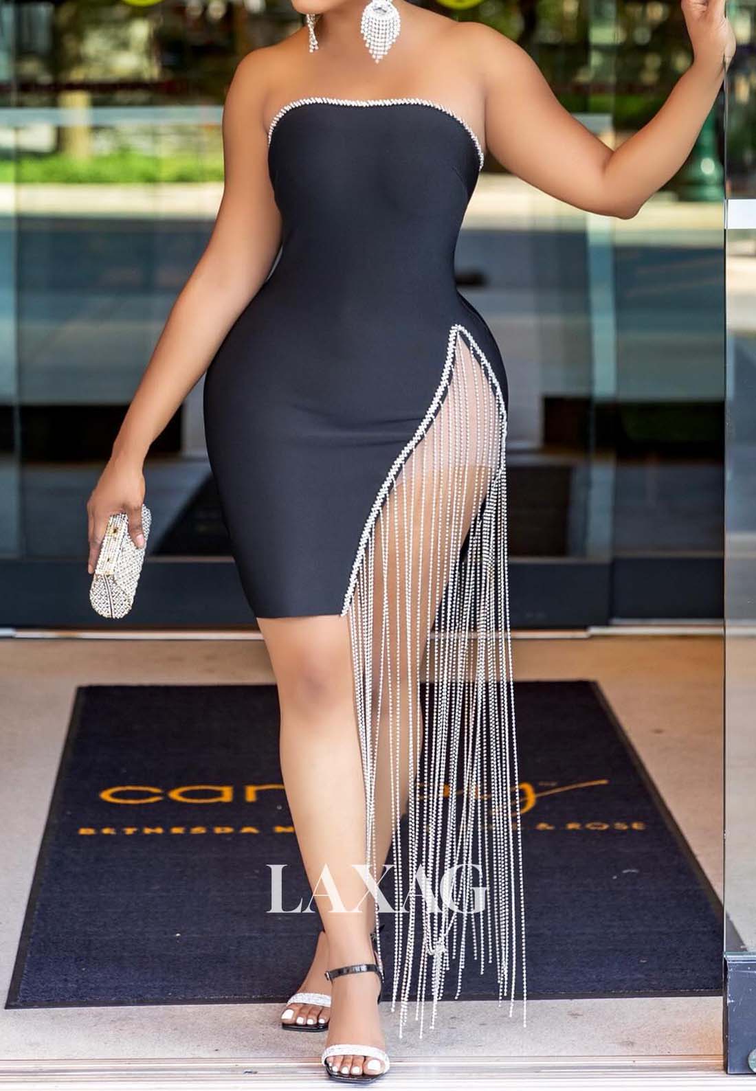 short mermaid dress Sweetheart Off-Shoulder Beaded Satin Short Mermaid Party Homecoming Dress  with High Slit