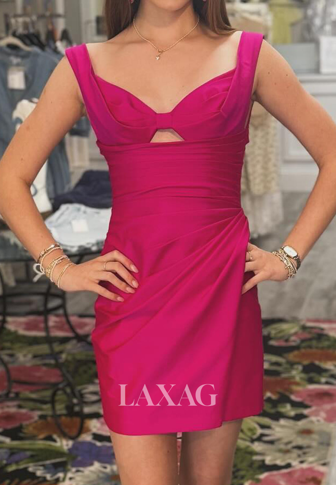 Sweetheart Off-Shoulder Sleeveless Cutout Pleated Satin Mermaid Party Homecoming Dress