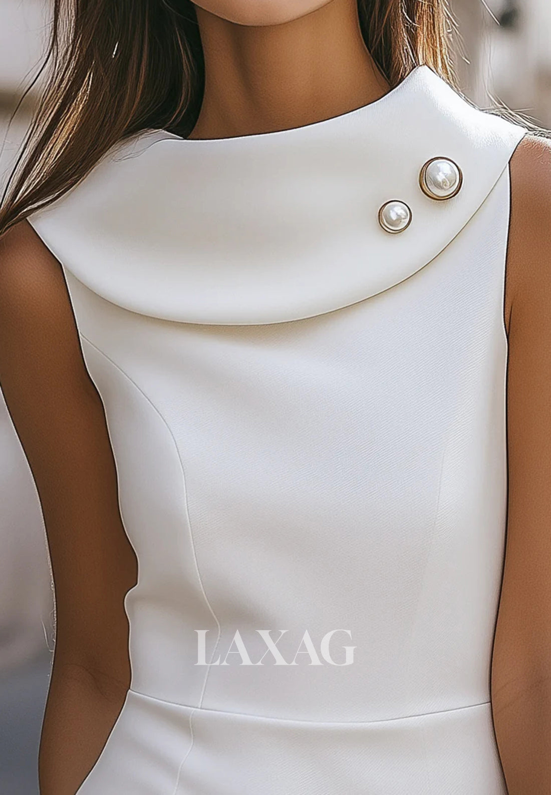 Scoop-Neck Off-Shoulder Sleeveless Satin Short Simple Formal Homecoming Dress