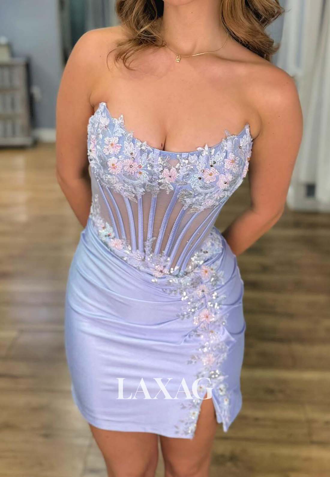 Scoop-Neck Sleeveless Sequined Embroidered Applique Mermaid Party Homecoming Dress