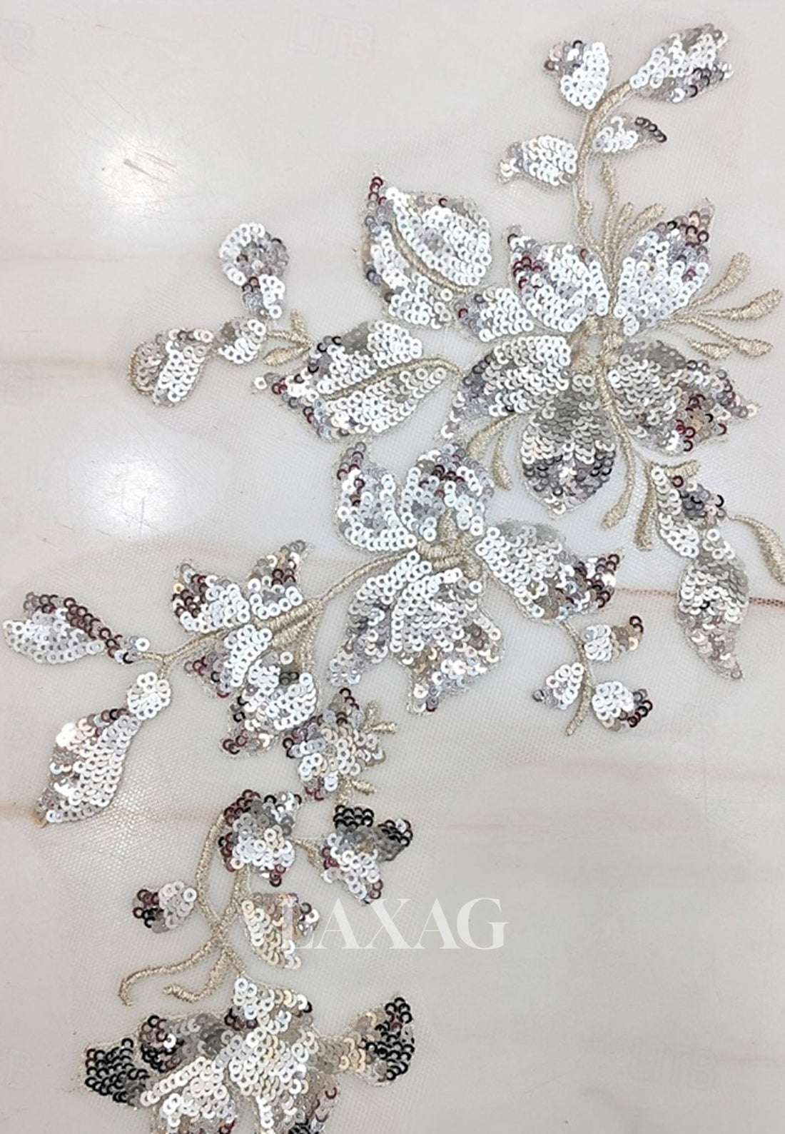 Asymmetrical-Neck Sleeveless Sequined Applique Satin Pleated Mermaid Mother of the Bride Dress