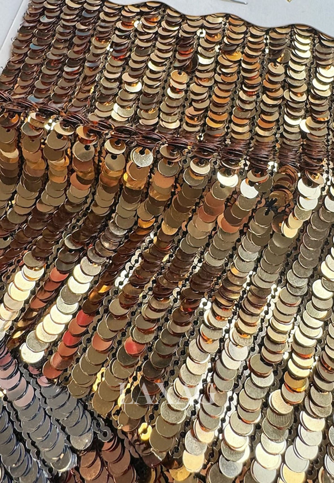 Scoop-Neck 3/4-Sleeves Fully Sequined Pleated Tea-Length A-Line Evening Dress