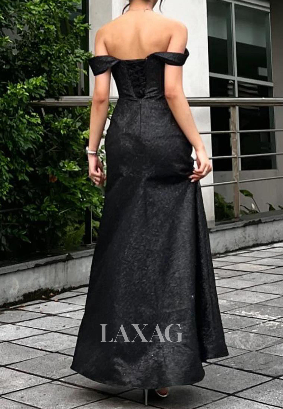 Bateau-Neck Fully Sequined Tulle Pleated Floor-Length Mermaid Prom Dress with High Slit