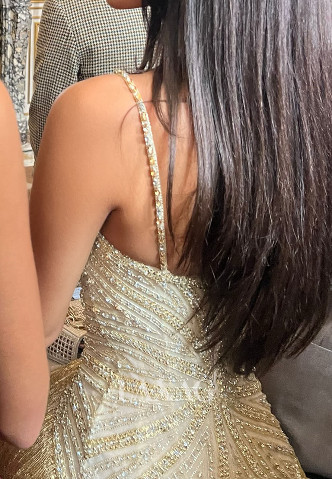 Sweetheart Spaghetti Straps Sleeveless Party Gowns Sequined Beaded Fringed Mermaid Prom Dress