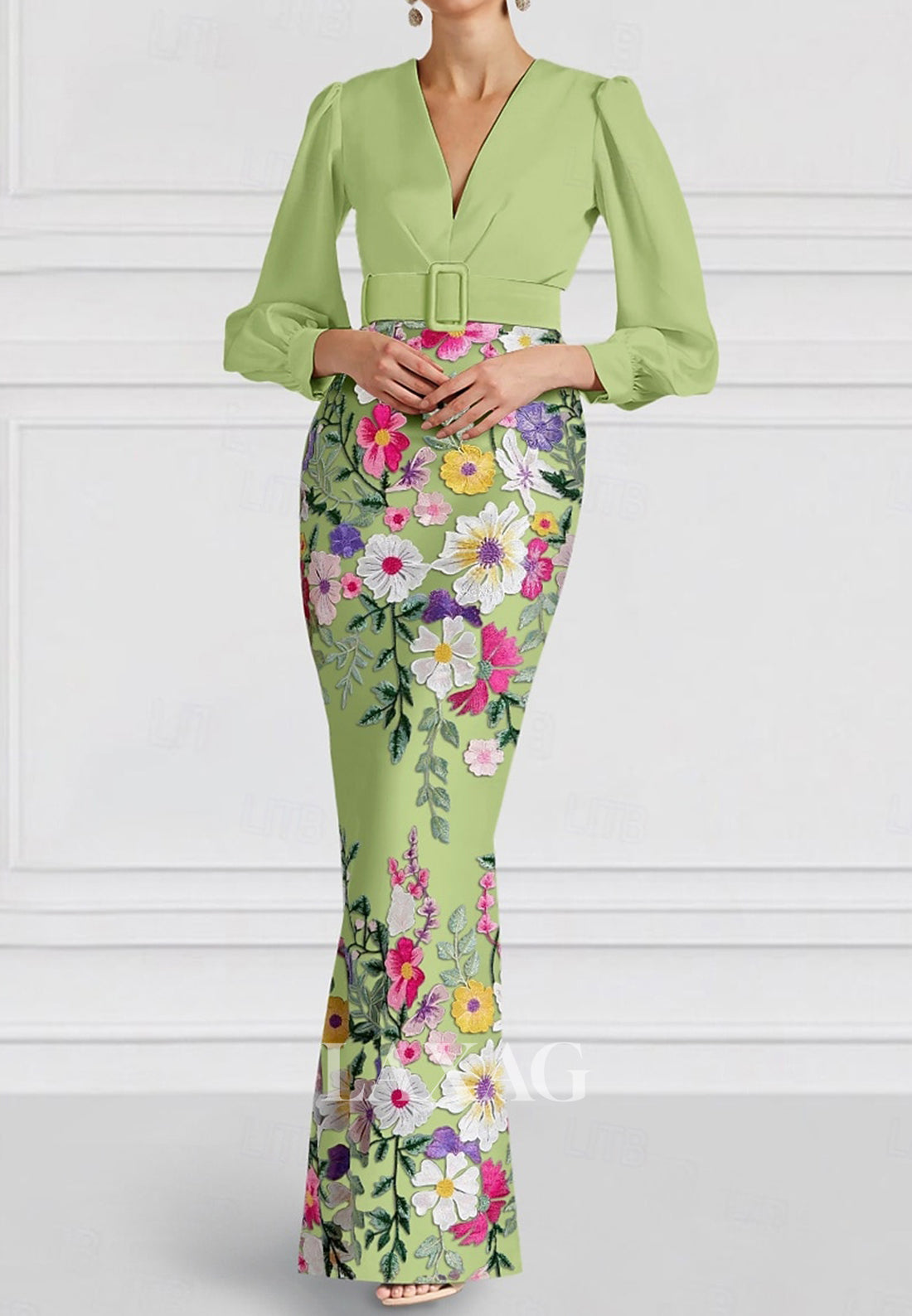 Simple Jacquard Satin Pleated Floor-Length Mermaid Mother of the Bride –  Laxag