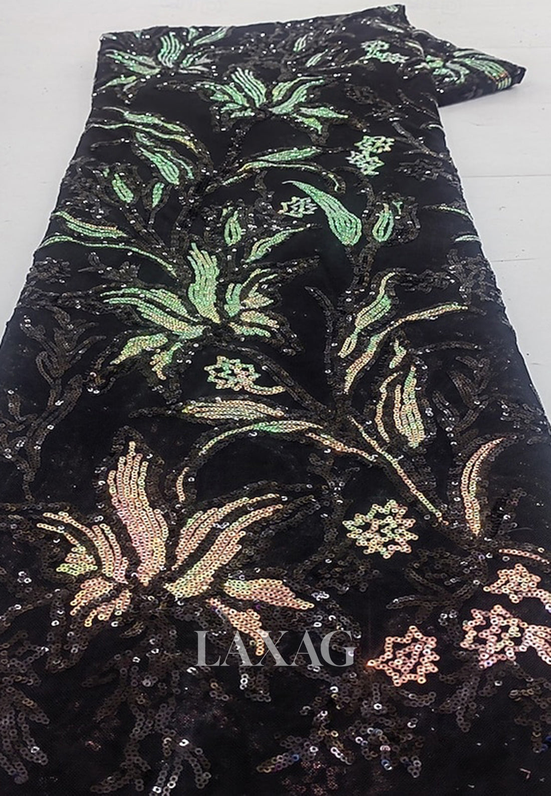 Asymmetrical-Neck One-Strap Sequined Applique Satin Pleated Floor-Length Mermaid Evening Dress