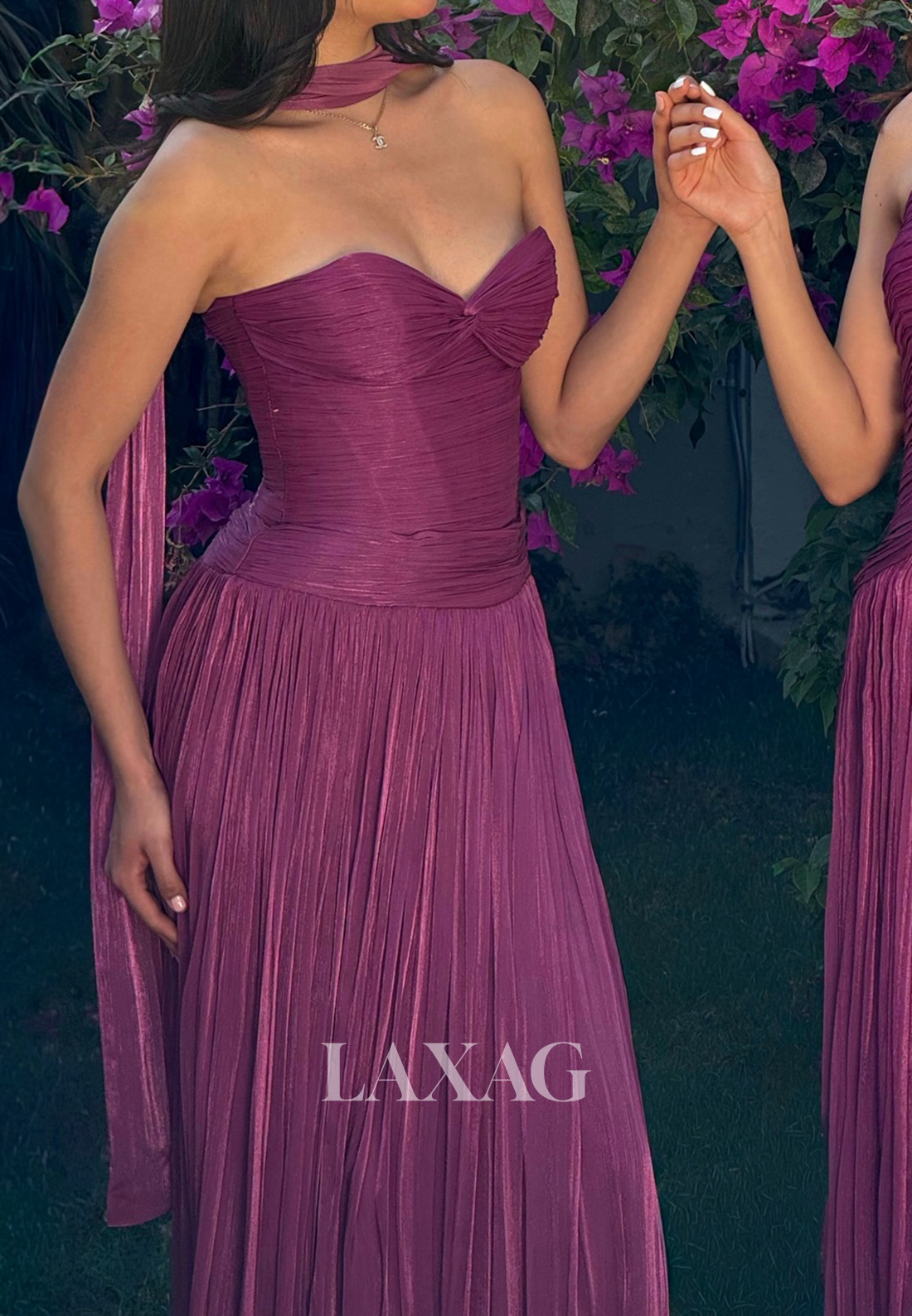 Sweetheart Off-Shoulder Sleeveless Chiffon Pleated Floor-Length Mermaid Evening Dress