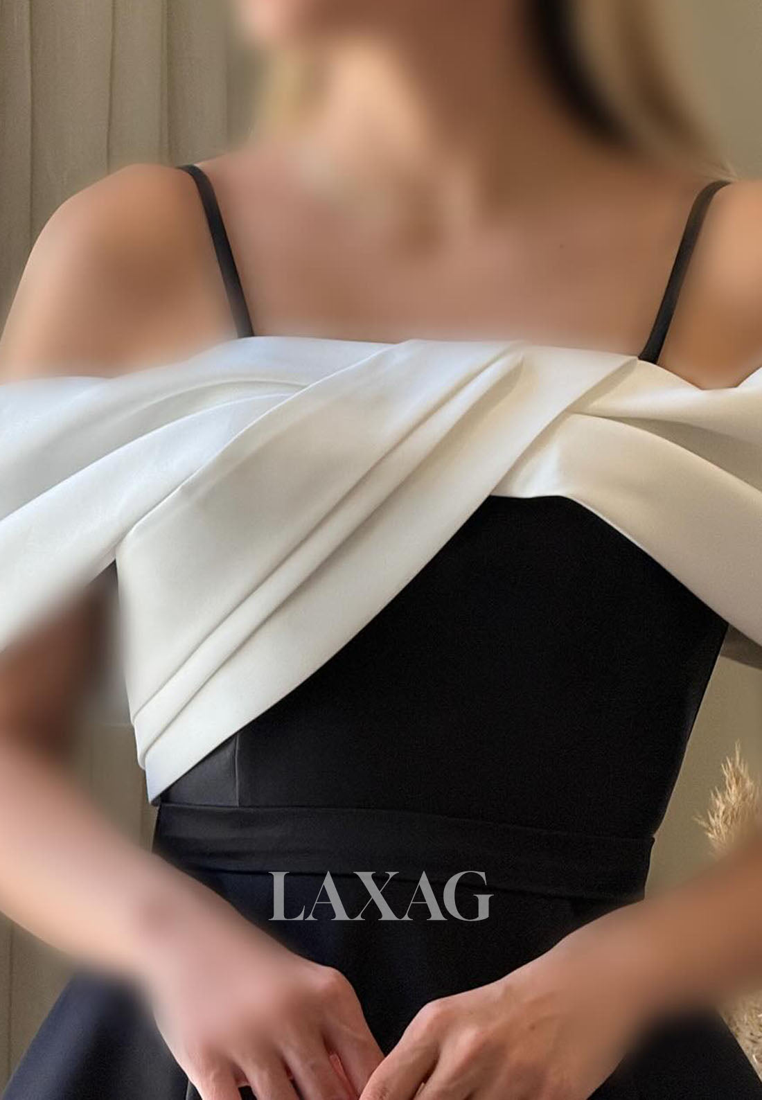 Bateau-Neck Spaghetti Straps Sleeveless Pleated Satin Floor-Length A-Line Party Prom Dress