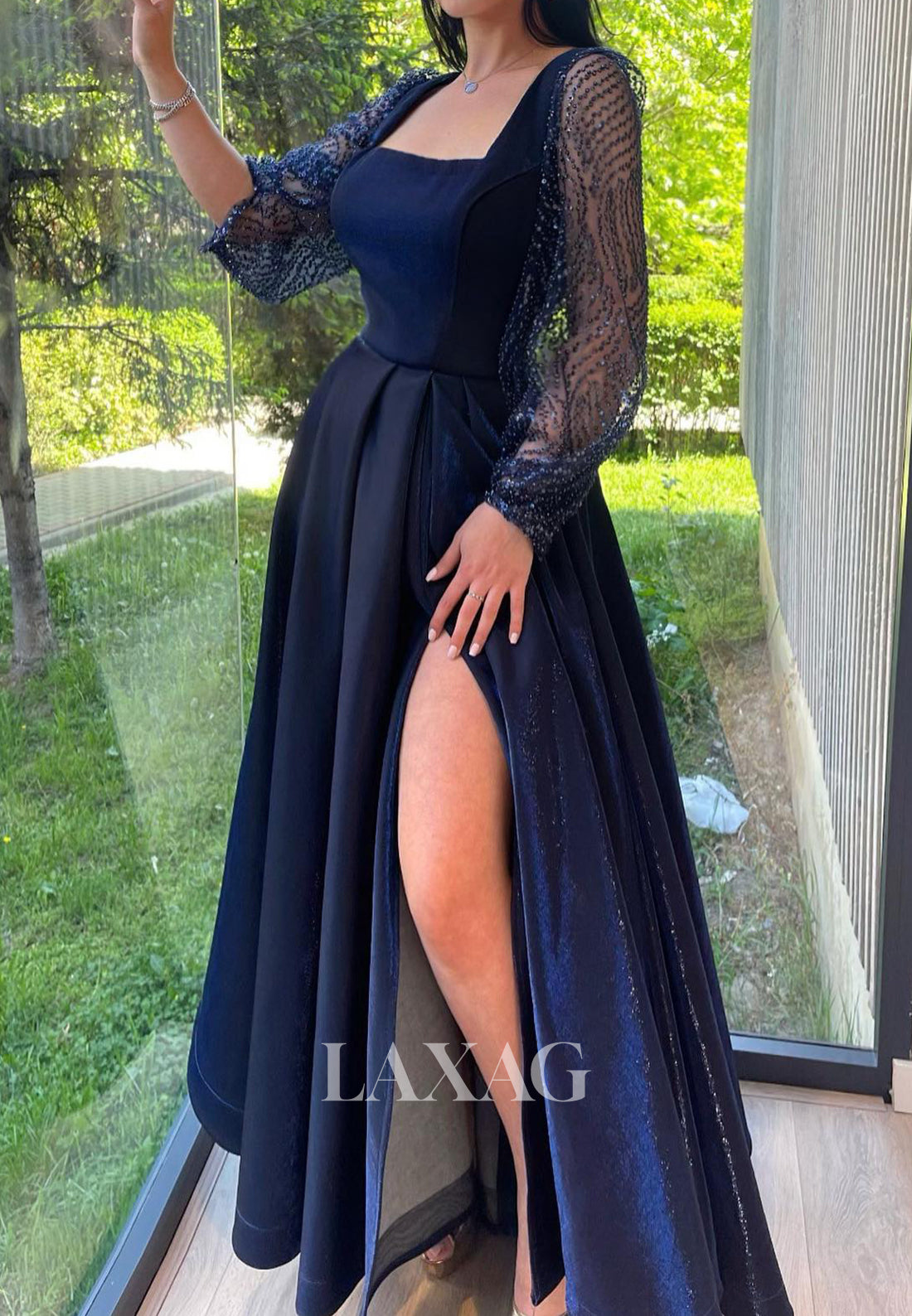 Blue Lace Dress With Sleeves And Glitter Custom Lace Overlay Sky Blue Wedding Dress Glitter Overskirt Blue Lace Dress With Sleeves And Glitter Custom Lace Overlay Sky Blue Wedding Dress Glitter Overskirt