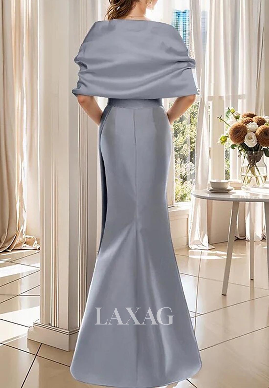 Tube Top Sleeveless Mermaid Evening Dress Floor-Length Satin Formal Gowns with Overlay