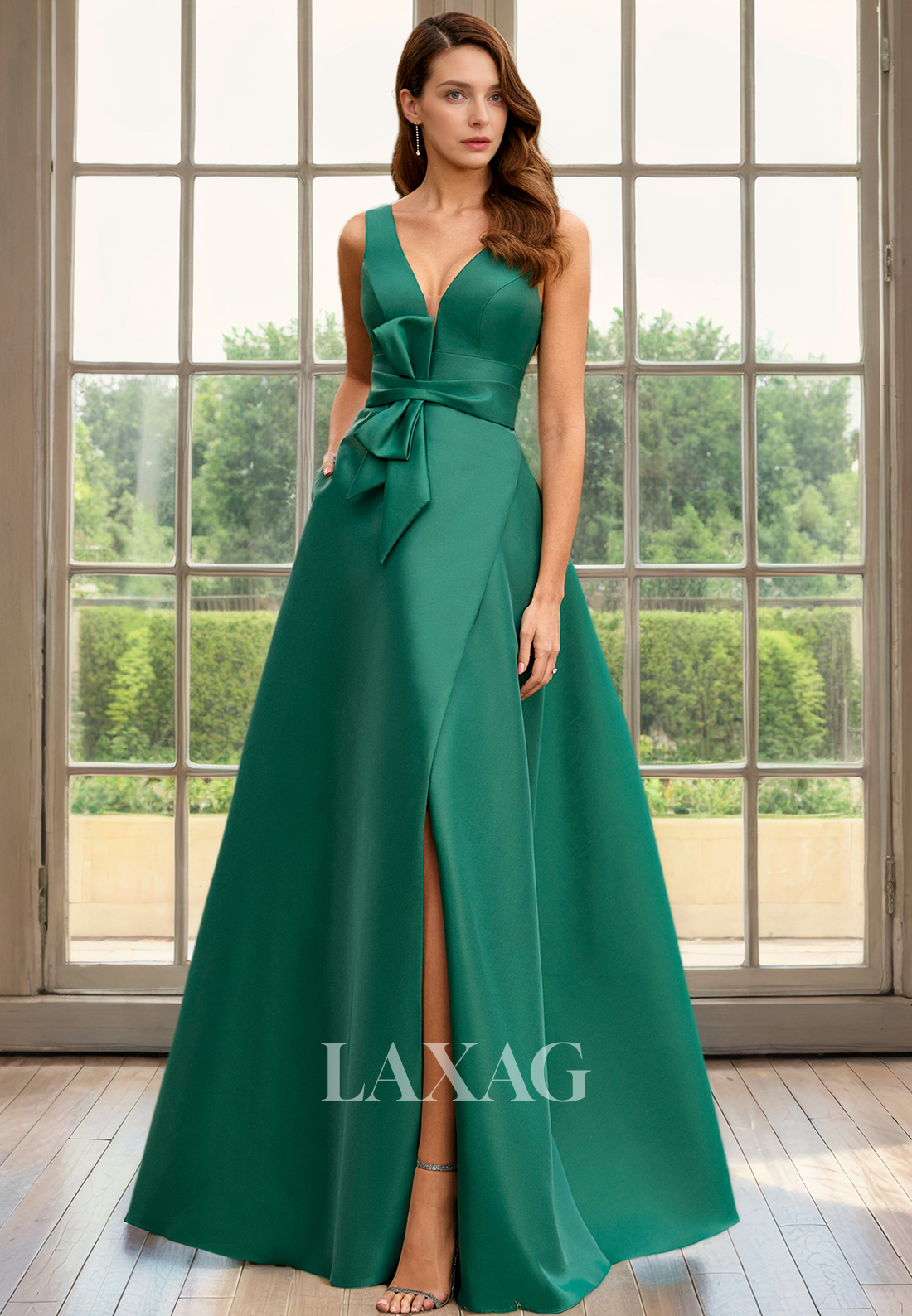 green satin mother of the bride dresses Beaded Off Shoulder Half Sleeve Satin Mother of Bride Dress