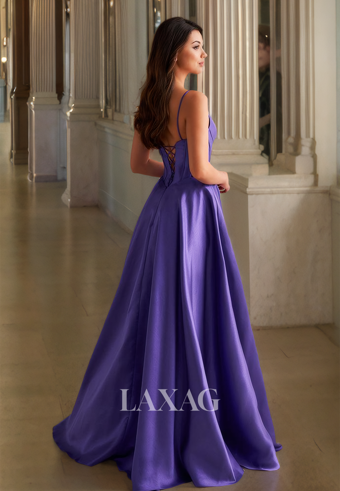 فستان سهرة طويل بدون أكمام، ...