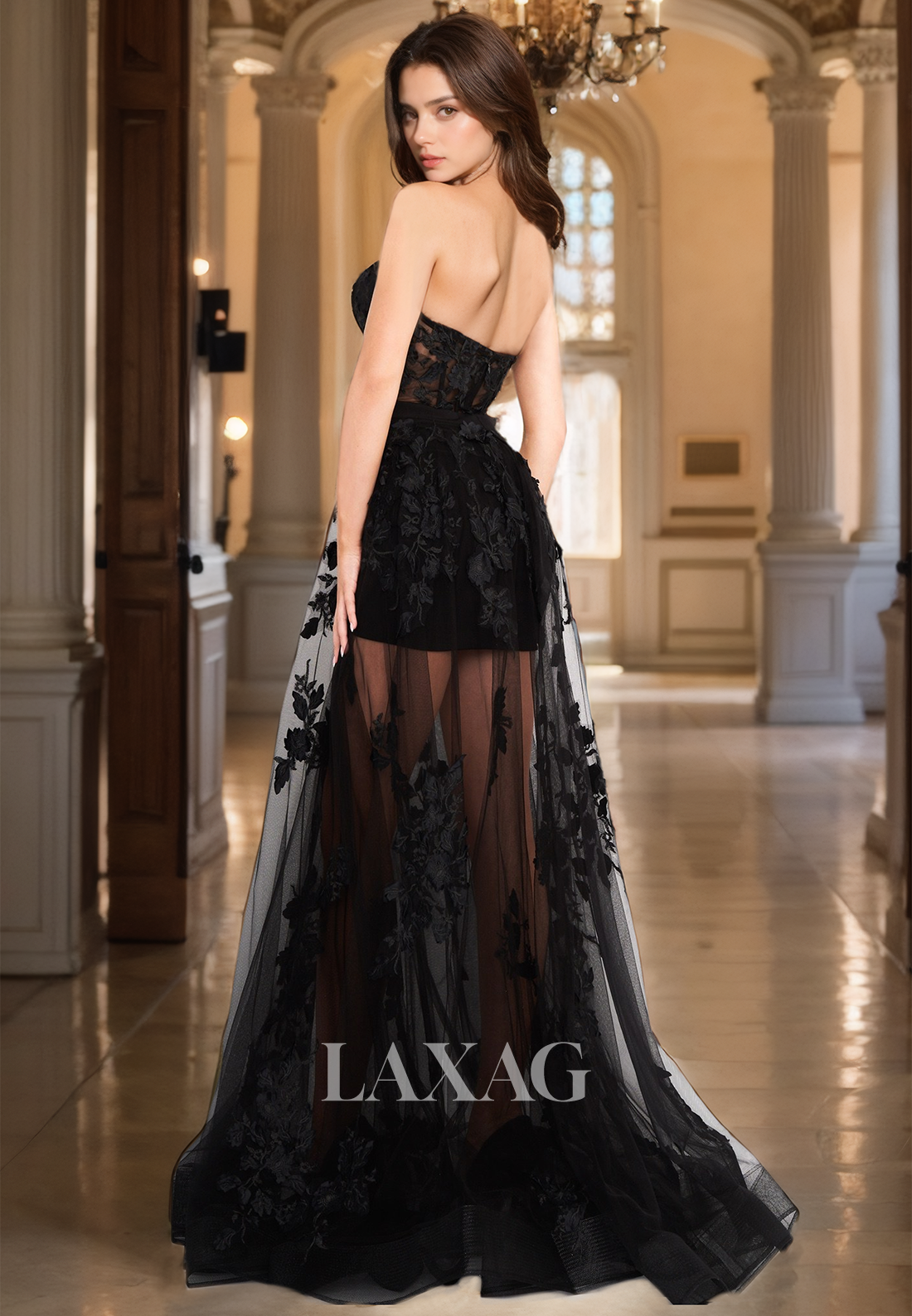 Sweetheart Off-Shoulder Sleeveless Lace Applique Pleated Short Prom Dress with Tulle Overskirt