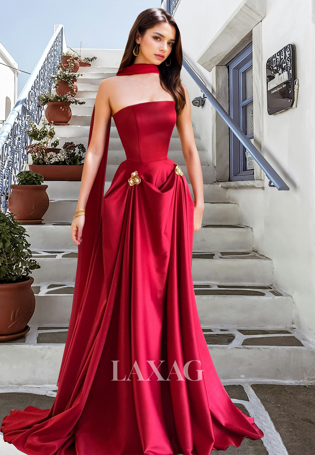Tube Top Off-Shoulder Sleeveless A-Line Prom Dress Metallic Floral Embossed Pleated Party Gowns Tube Top Off-Shoulder Sleeveless A-Line Prom Dress Metallic Floral Embossed Pleated Party Gowns