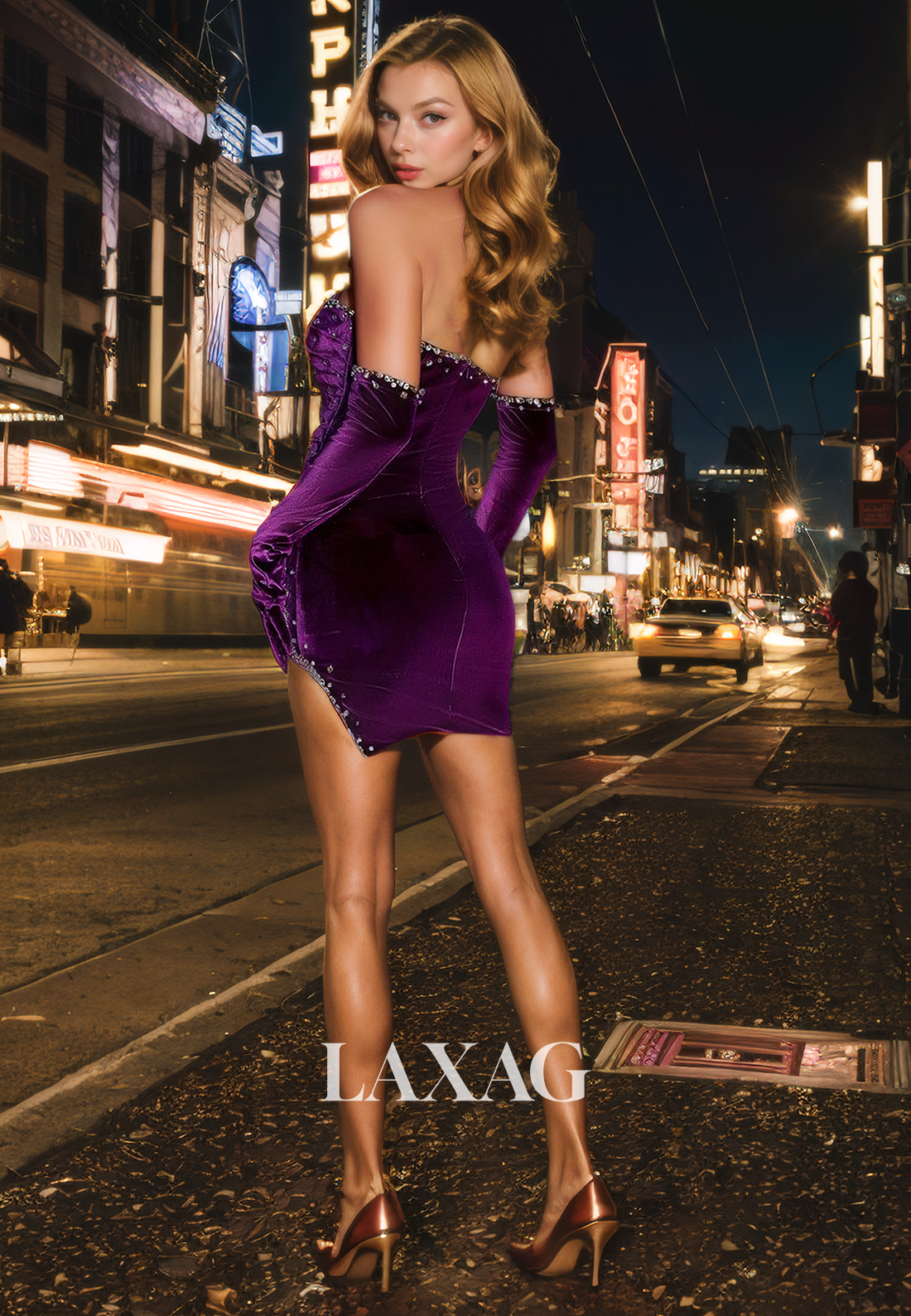 Strapless Beaded Tulle illsuion Fitted Party Homecoming Dress