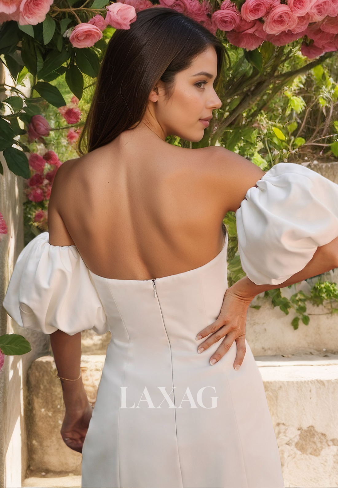 Pleated Satin A-Line High Slit Square Sleeveless Detachable Strapless Wedding Dress