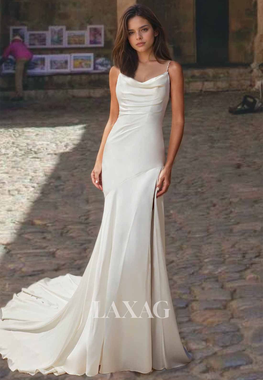 Tube Top Spaghetti Straps Mermaid Wedding Dress Pleated Beaded Satin B Laxag Tube Top Spaghetti Straps Mermaid Wedding Dress Pleated Beaded Satin B Laxag