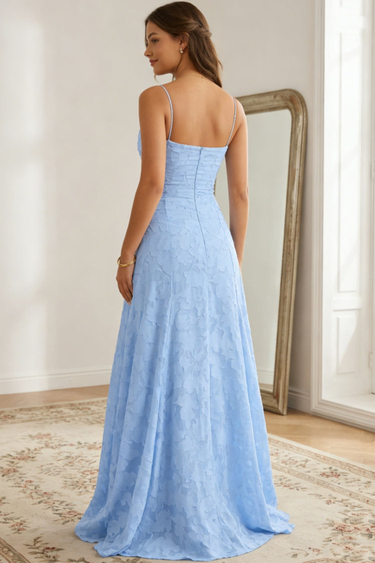 Tube Top Spaghetti Straps Sleeveless Floor-Length Jacquard Tulle Pleated Mermaid Evening Dress