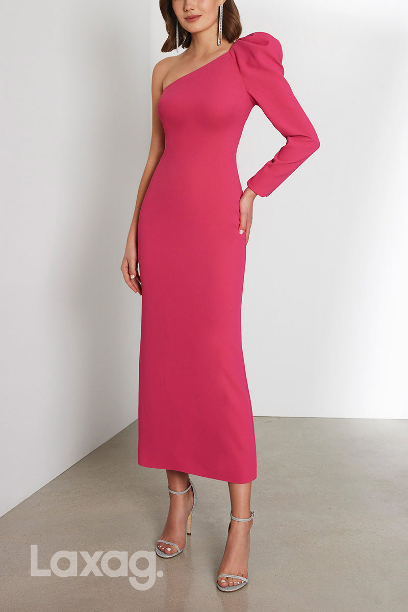 22966 - One Shoulder Long Sleeves Ankle-Length Cocktail Party Formal E Laxag 22966 - One Shoulder Long Sleeves Ankle-Length Cocktail Party Formal E Laxag