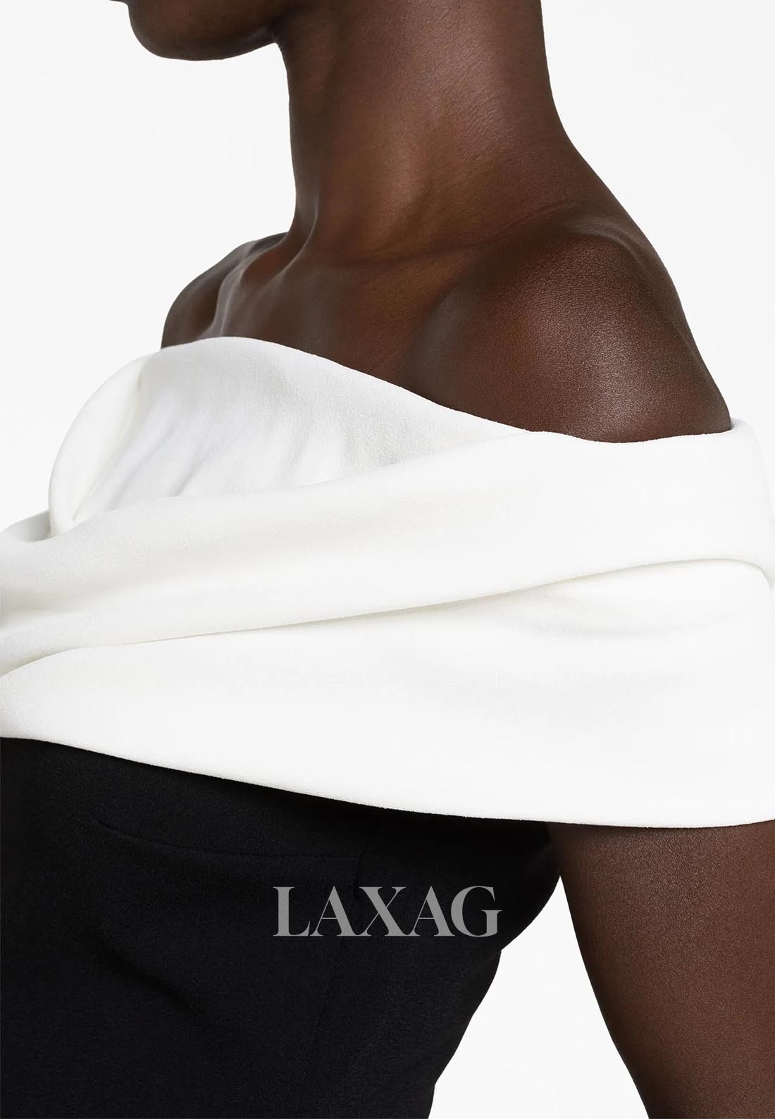 Off-Shoulder Tube Top Sleeveless Pleaed Ankle-Length Satin Mermaid Evening Dress