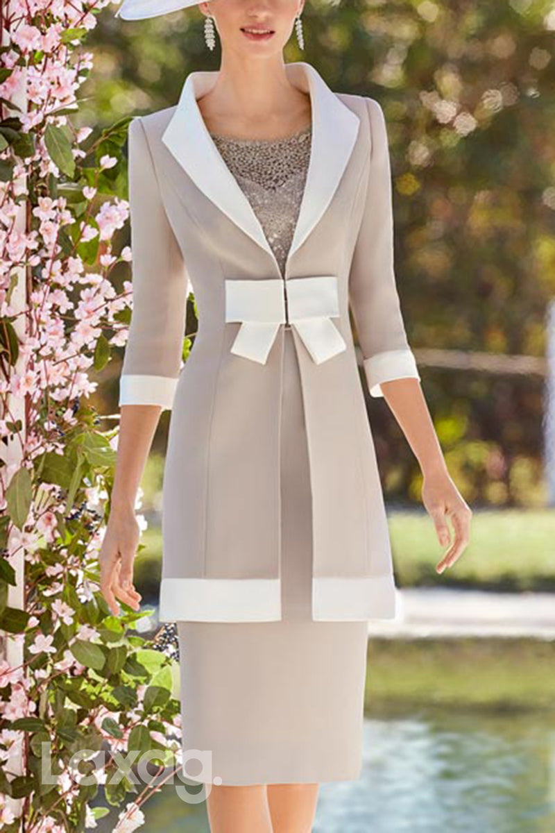 22917 - Two-Piece Suit Scoop Lace Knee-Length Elegant Mother Of the Br Laxag 22917 - Two-Piece Suit Scoop Lace Knee-Length Elegant Mother Of the Br Laxag