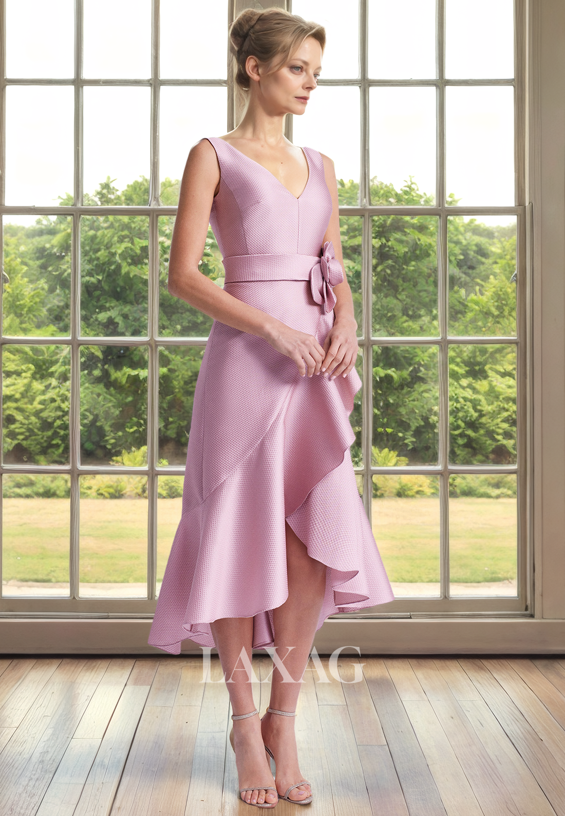 A-Line One Shoulder Sleek Satin Elegant Ankle-Length Mother of the Bri Laxag A-Line One Shoulder Sleek Satin Elegant Ankle-Length Mother of the Bri Laxag