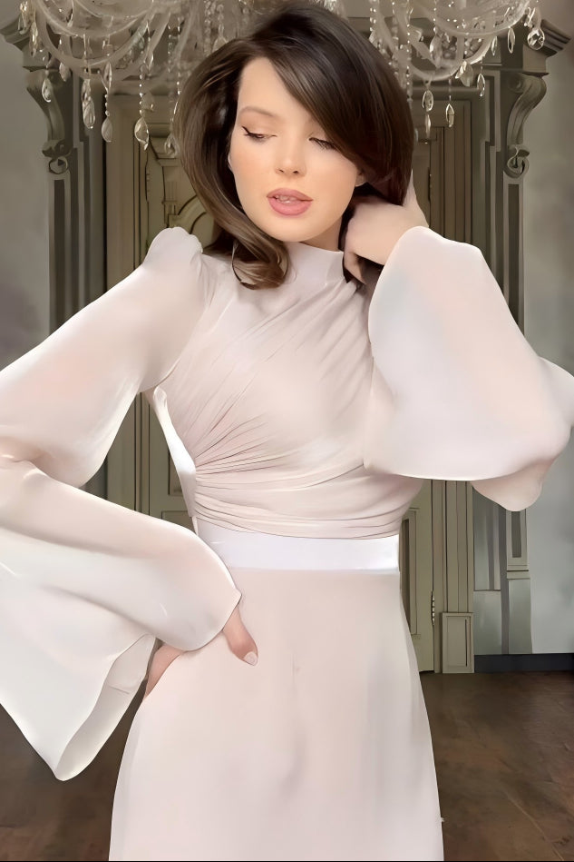 Long Sleeve Tie-Back Column Dress