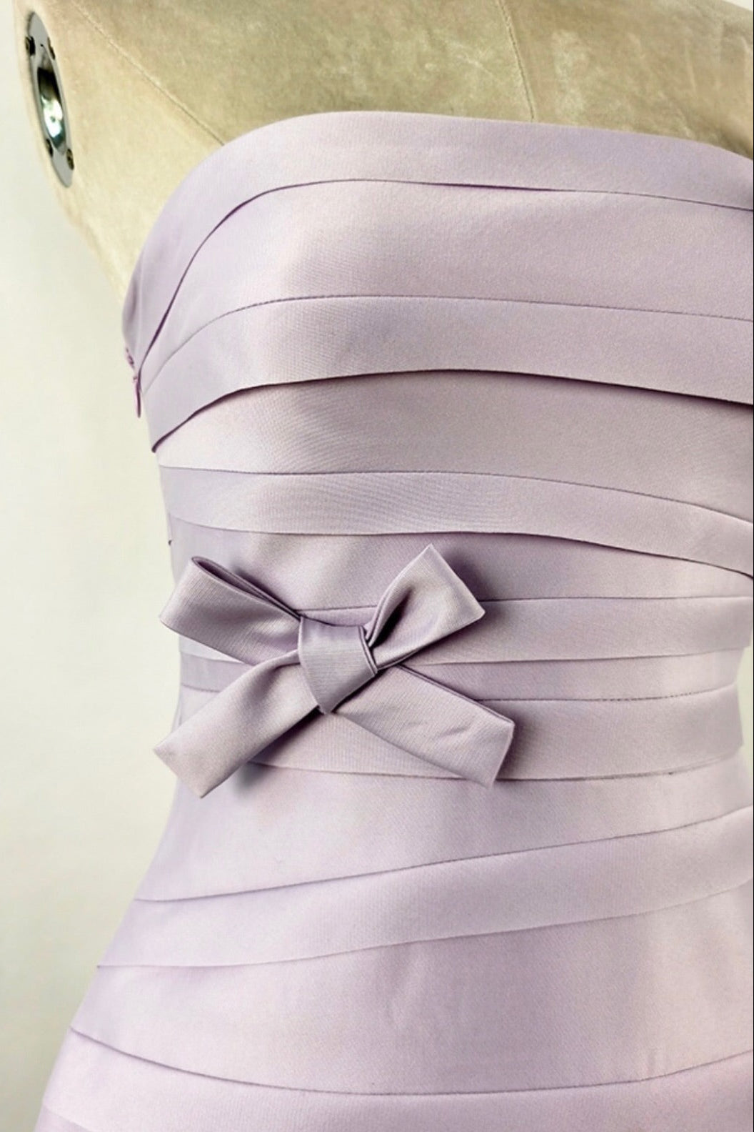 Strapless Pleated Bowknot Mini Dress