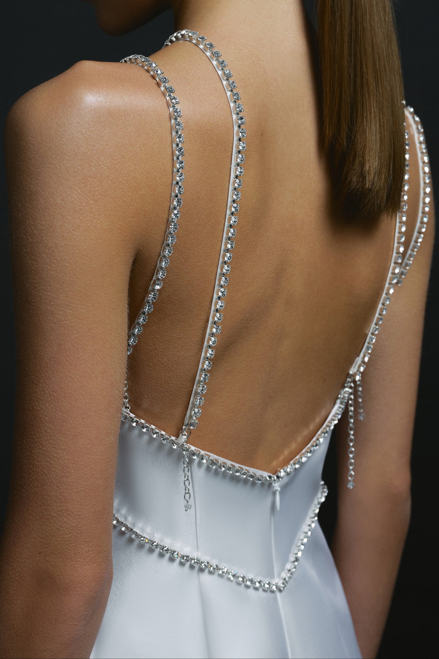 Rhinestone Strap Halter Mini Dress