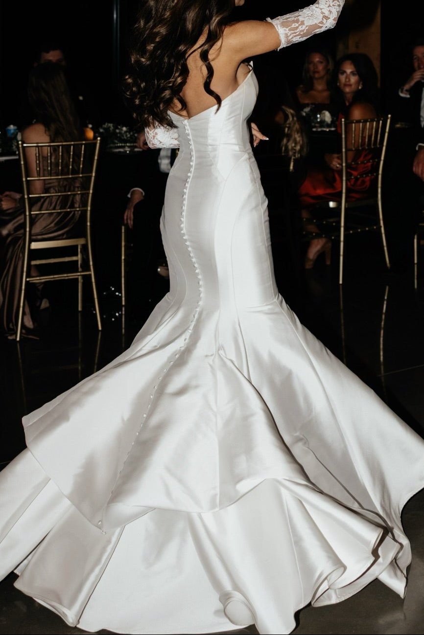 Strapless Mermaid Wedding Dress with Button Back