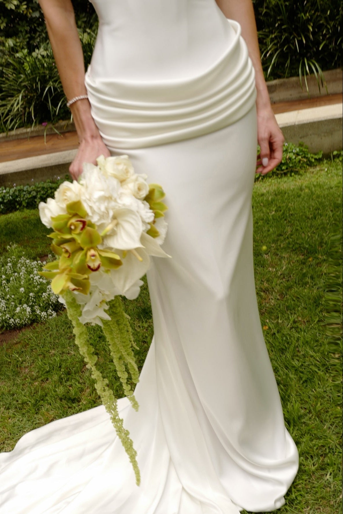Strapless Ruched Satin Mermaid Wedding Dress
