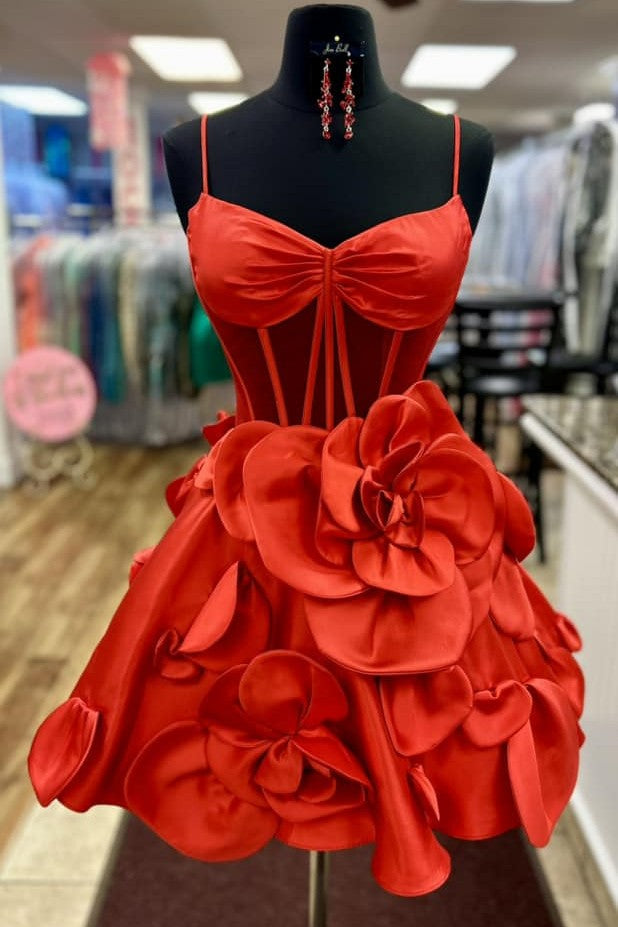 3D Floral Corset Bubble Skirt Mini Dress