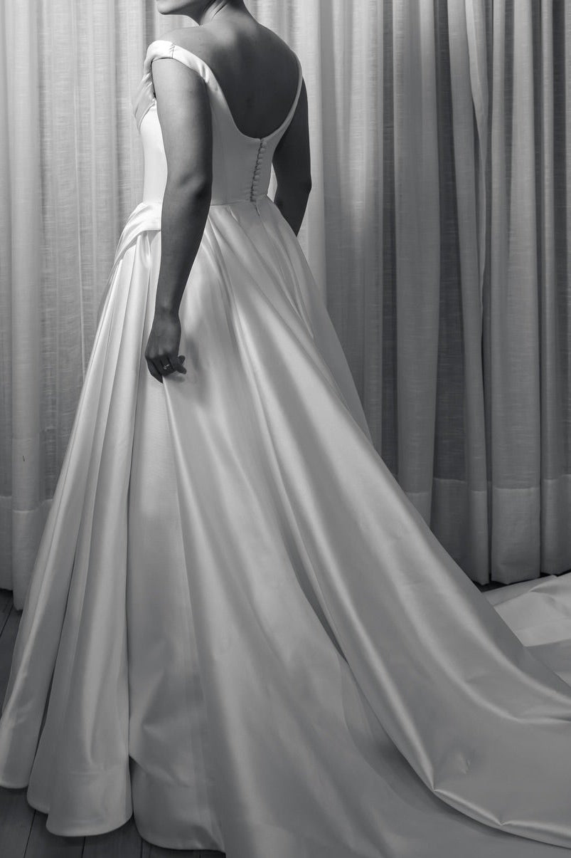 Draped Cowl A-Line Wedding Dress