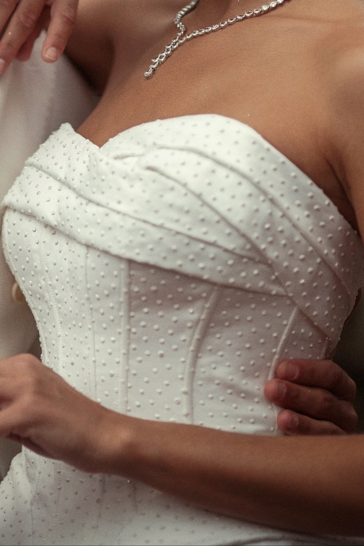 Strapless Jacquard Ball Gown Wedding Dress