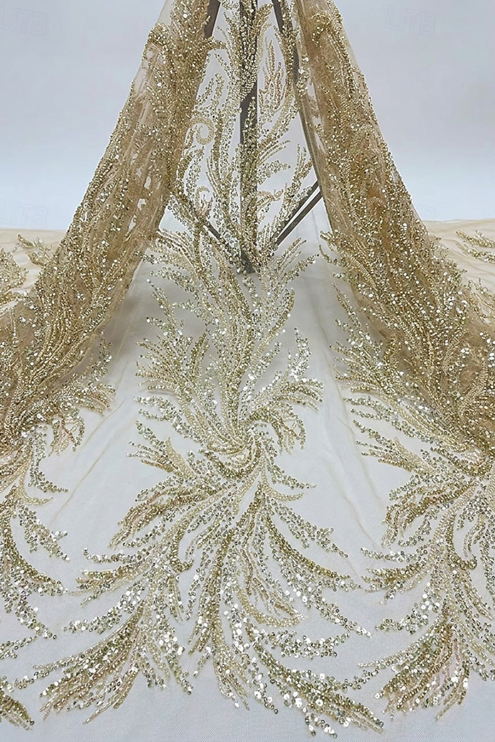 Bateau Neck Cape Sleeve Sequin Evening Dress