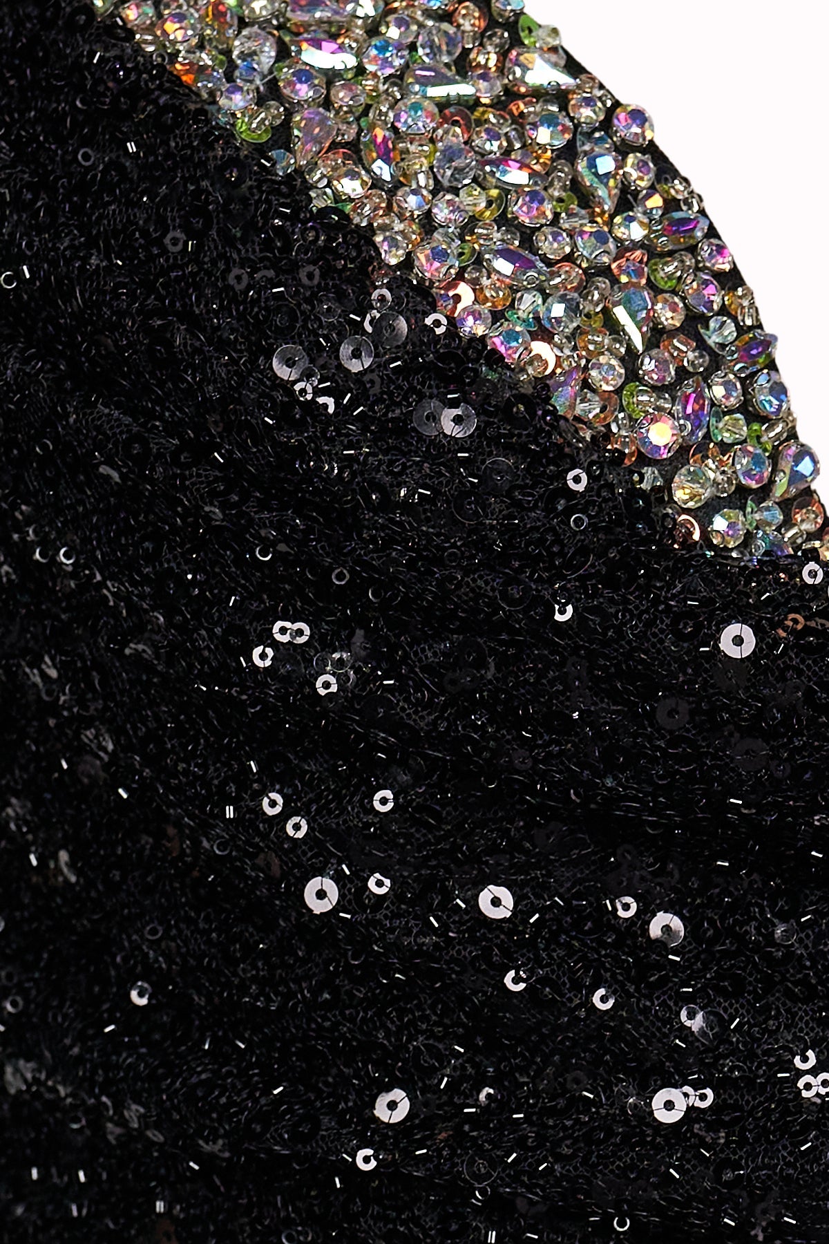 Sweetheart Spaghetti Straps Rhinestone Fully Sequined Beaded High Slit Mermaid Prom Dress