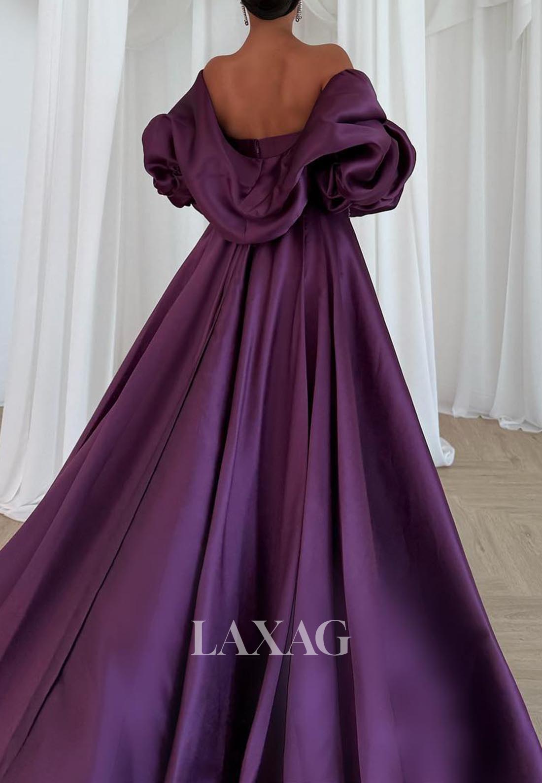 Tube Top Off-Shoulder Sleeveless Satin Formal Gowns Beaded Satin Evening Dress with Overlay