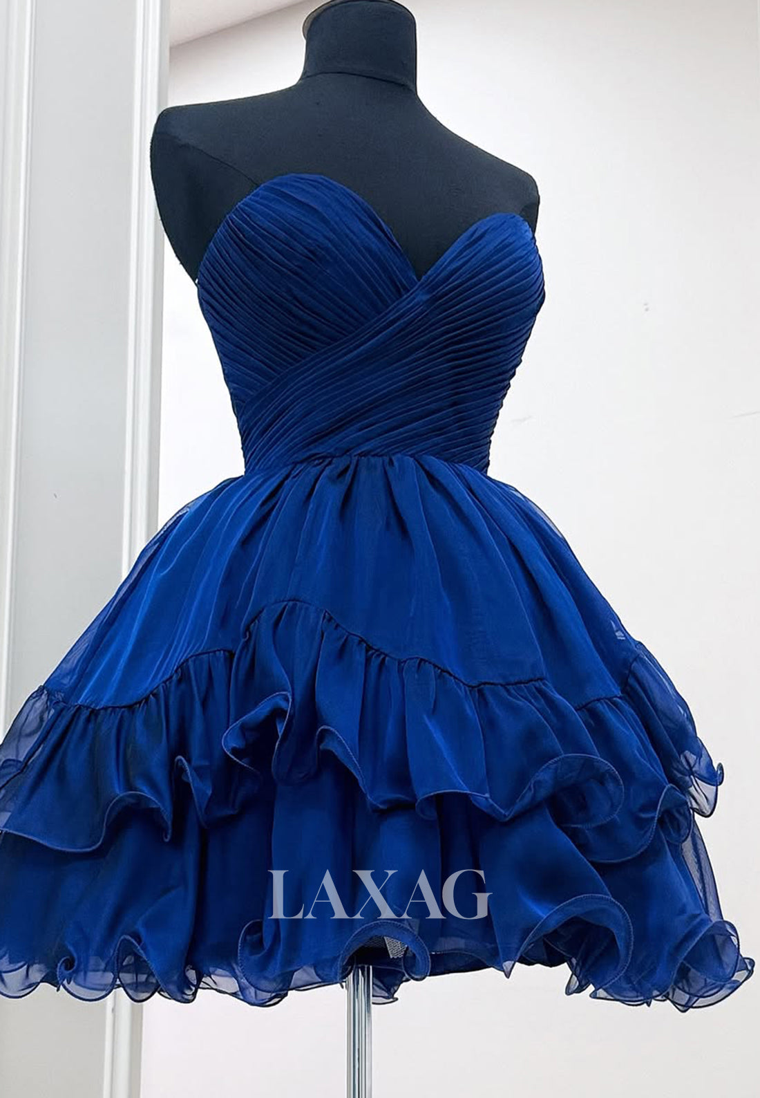 Off-Shoulder Sweetheart Sleeveless Pleated Chiffon Tiered A-Line Party Laxag Off-Shoulder Sweetheart Sleeveless Pleated Chiffon Tiered A-Line Party Laxag