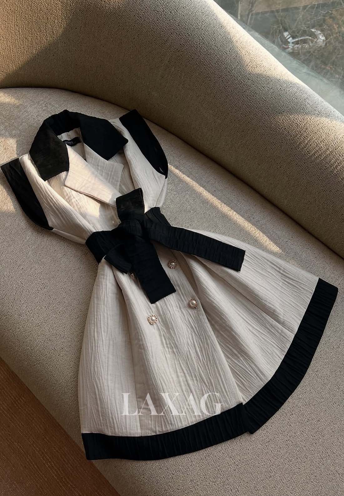 Sleeveless Short A-Line Homecoming Dress Pleated Two Tone Paneled Part Laxag Sleeveless Short A-Line Homecoming Dress Pleated Two Tone Paneled Part Laxag