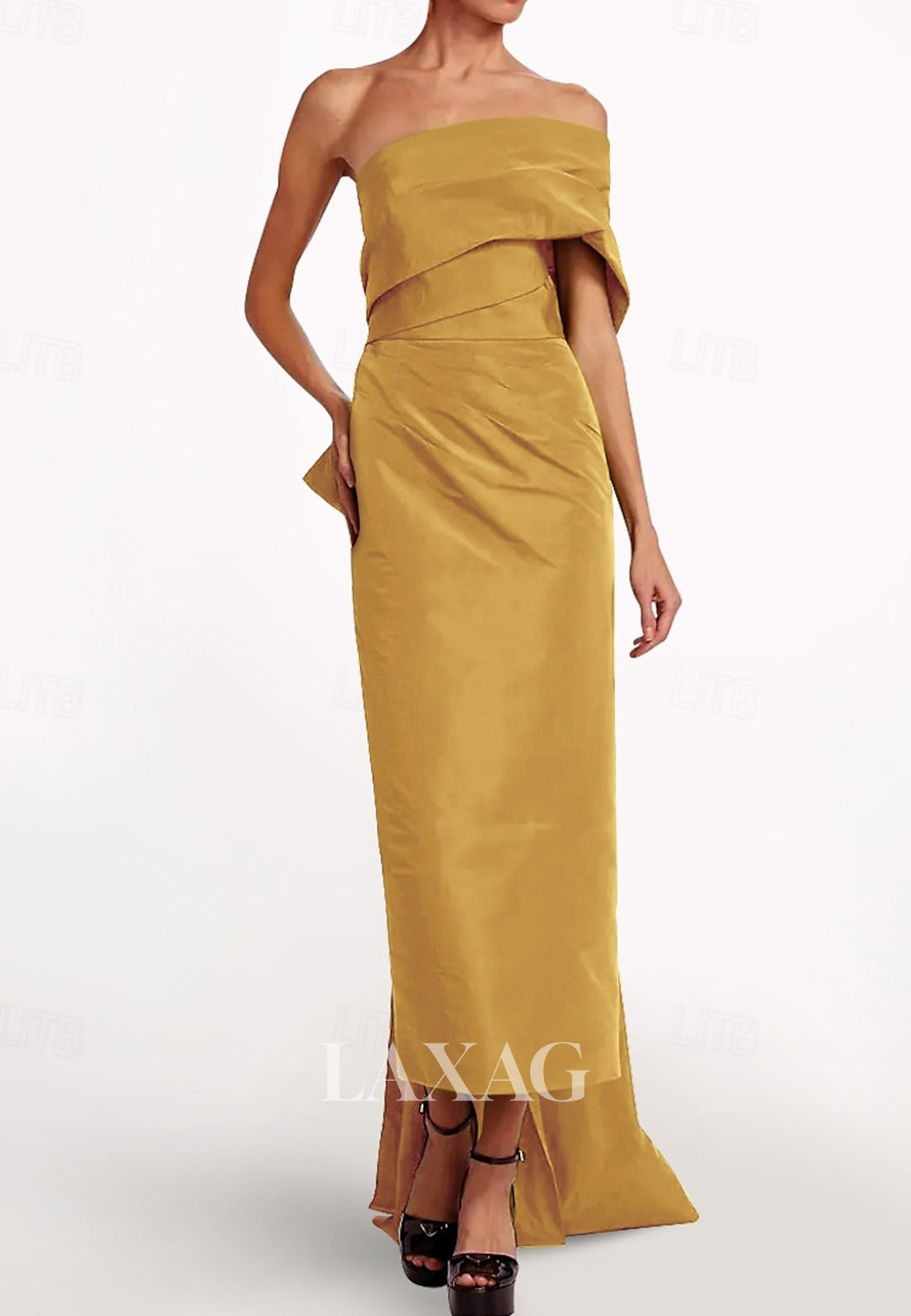 Asymmetrical-Tube Top Sleeveless Mermaid Wedding Guest Dress Off-Shoul Laxag Asymmetrical-Tube Top Sleeveless Mermaid Wedding Guest Dress Off-Shoul Laxag