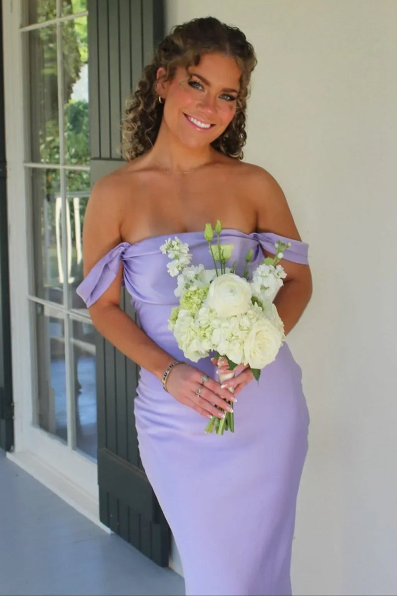 Simple Tube Top Off-Shoulder Sleeveless Floor-Length Satin Pleated Mermaid Prom Dress