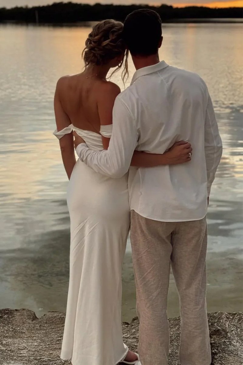 Tube Top Off-Shoulder Sleeveless Floor-Length Satin Pleated Mermaid Prom Dress