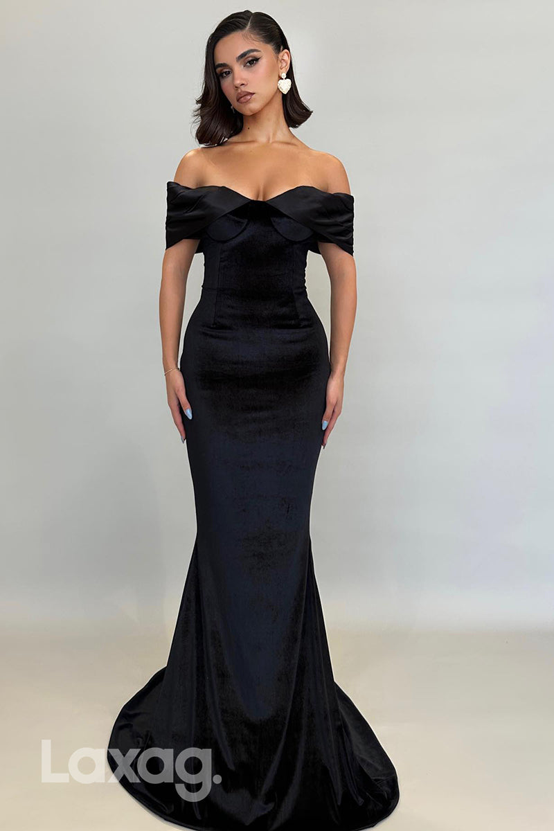 21896 - Off Shoulder Ruched Black Mermaid Elegant Long Formal Prom Dre Laxag 21896 - Off Shoulder Ruched Black Mermaid Elegant Long Formal Prom Dre Laxag