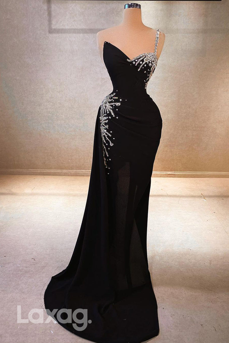 22031 - One Shoulder Beads Ruched Mermaid Long Formal Prom Dress Laxag 22031 - One Shoulder Beads Ruched Mermaid Long Formal Prom Dress Laxag