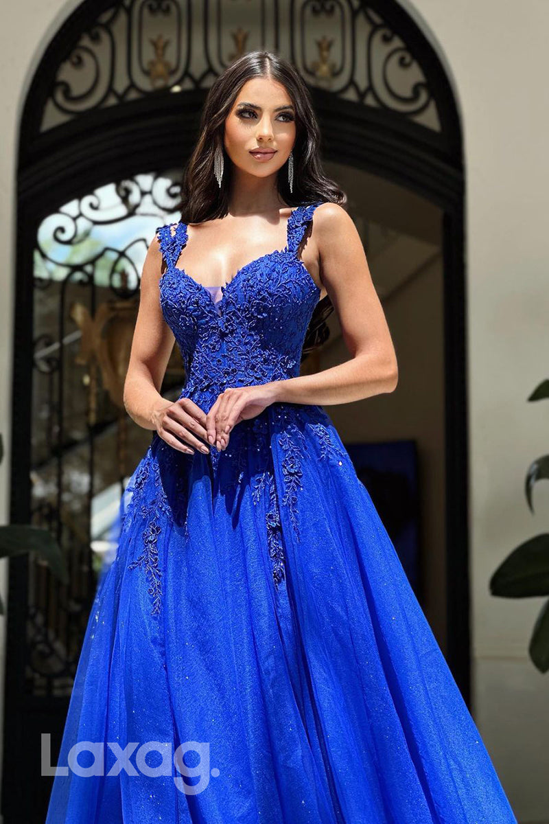 21901 - A line Sweetheart Appliques Long Formal Prom Dress