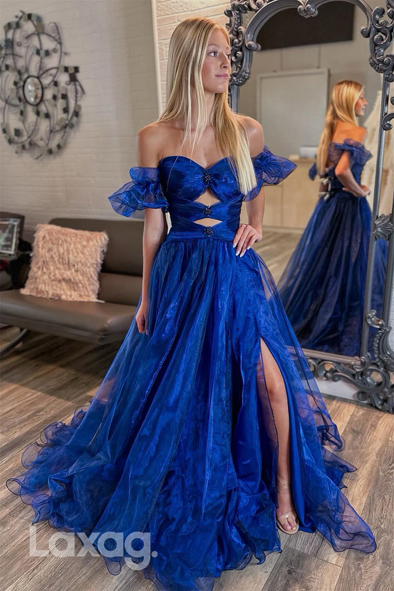 22014 - A Line Sweetheart Side Slit Long Semi Formal Prom Dress 22014 - A Line Sweetheart Side Slit Long Semi Formal Prom Dress