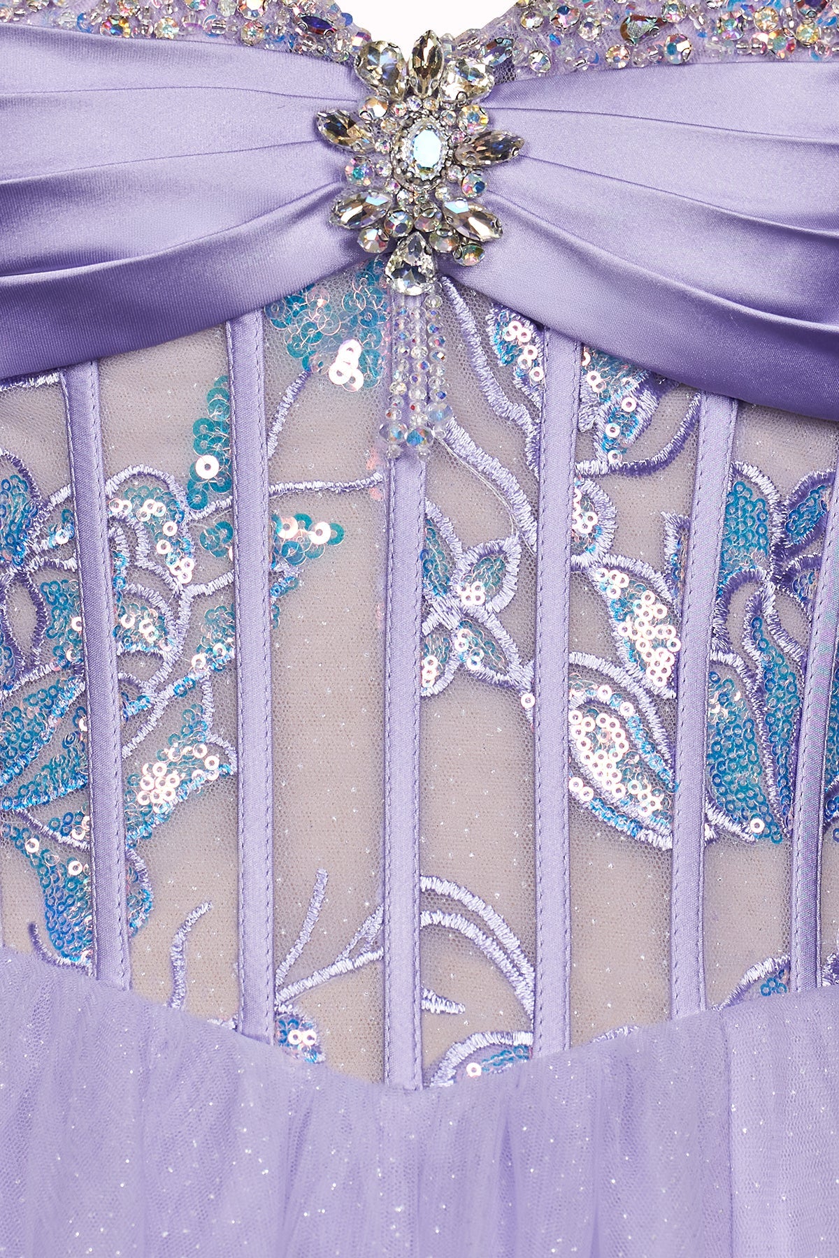 Sweetheart Off-Shoulder Sequined Beaded Pleated Tulle Floor-Length A-Line Prom Dress