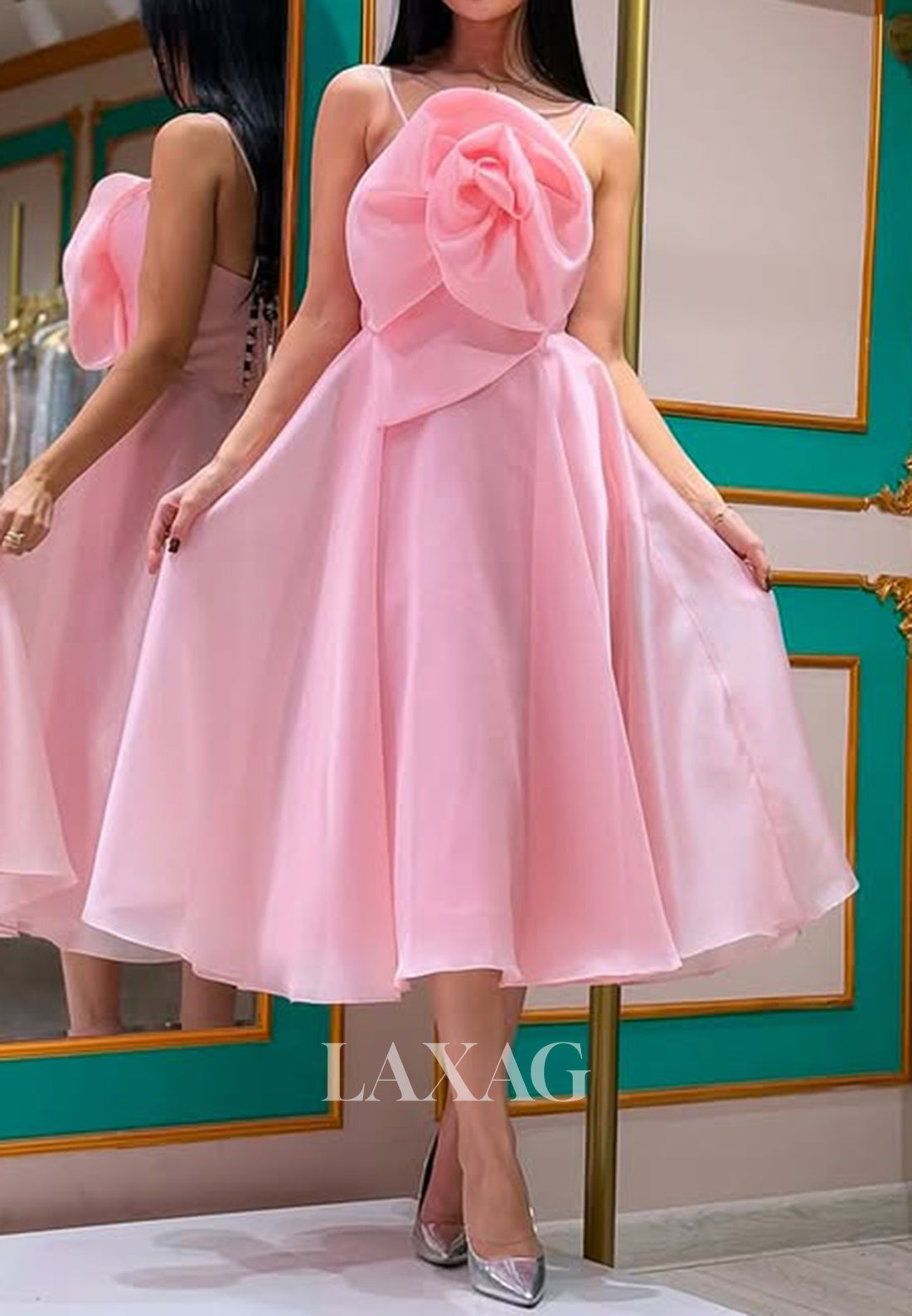 Spaghetti Straps Off-Shoulder Sleeveless A-Line Prom Dress Floral Embe Laxag Spaghetti Straps Off-Shoulder Sleeveless A-Line Prom Dress Floral Embe Laxag