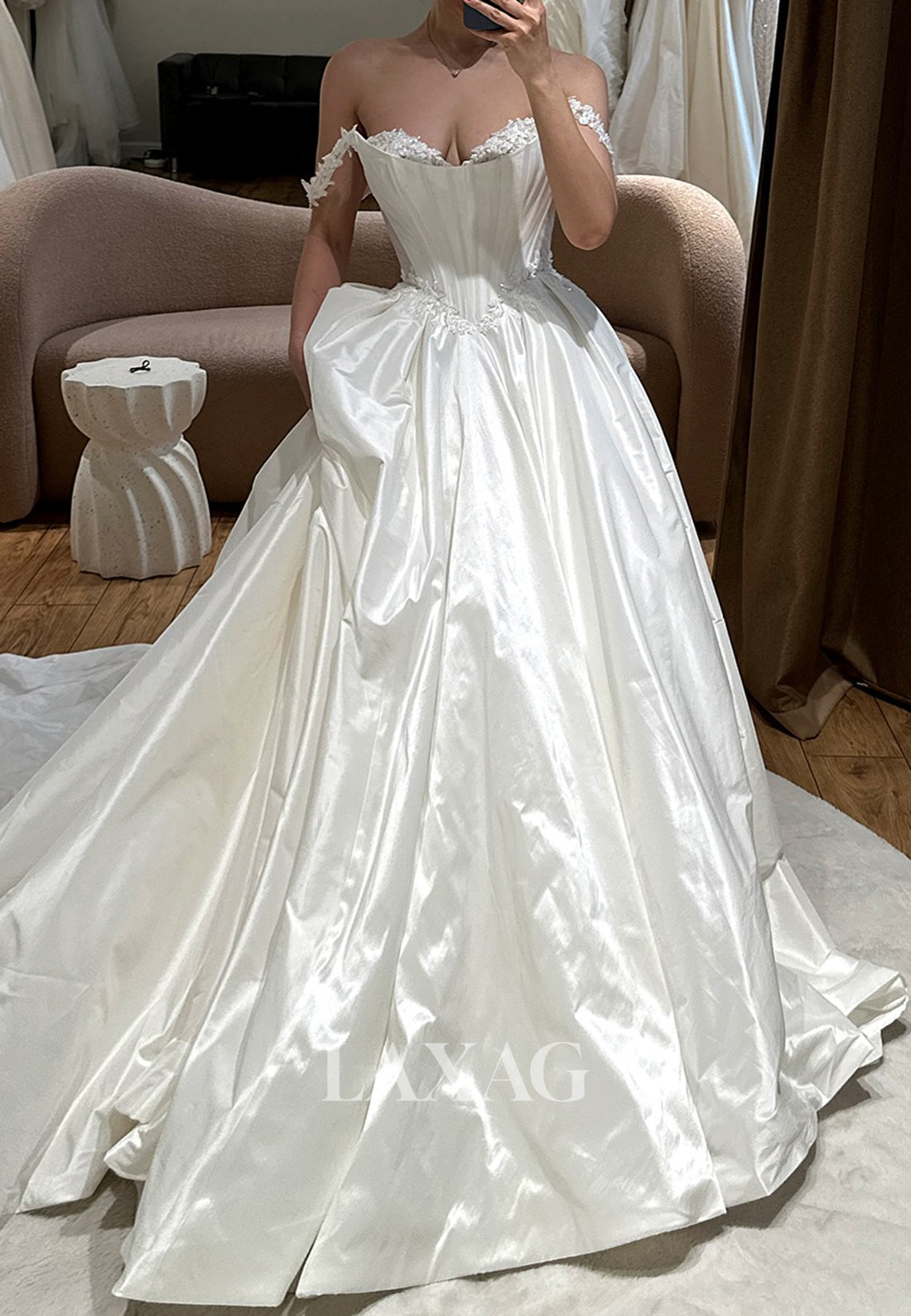 pleated satin wedding dress Pleated Wedding Dress 2026 Straight Satin A-line Sleeveless Ivory Long